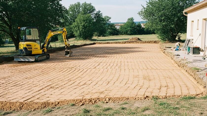 Mini pelle fin de terrassement