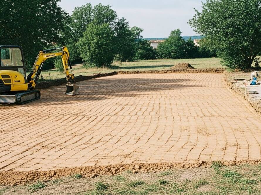 Mini pelle fin de terrassement
